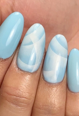Picture of light blue painted nails
